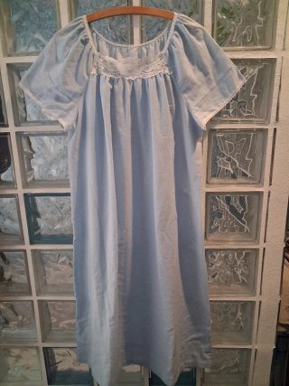 Camisón de algodón azul