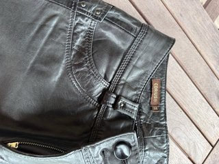 Pantalones de cuero negro talla 38