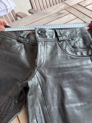 Pantalones de cuero negro talla 38