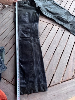 Pantalones de cuero negro talla 38