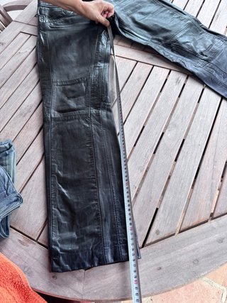 Pantalones de cuero negro talla 38