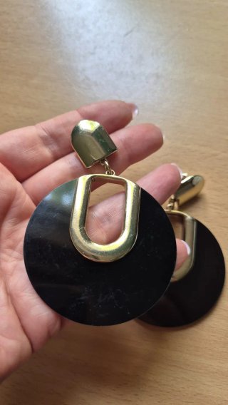 Orecchini cerchio neri e oro