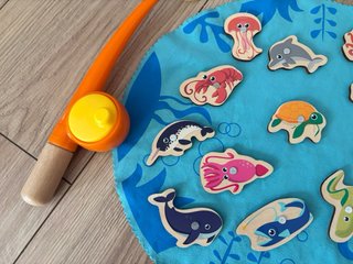 Juego Pesca Magnética Animales Marinos Madera