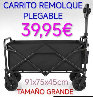 Carrito Remolque Plegable 91x75x45cm Nuevo