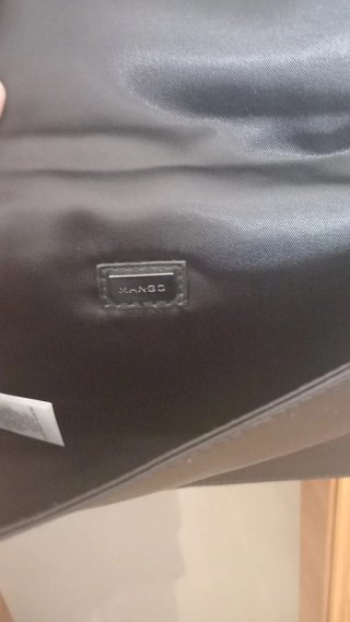 Bolso Mango Strass Negro y Plateado