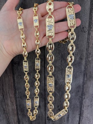 Cadena Versace Grano de Café Chapado Oro