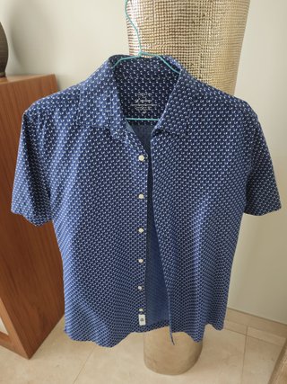 Camisa Cortefiel Azul Estampada Talla M