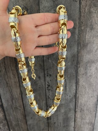 Cadena Versace XXL Cilíndrica Chapado Oro