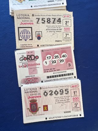 290 décimos Lotería Nacional 1997