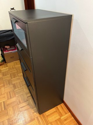 Cómoda 4 cajones negra Brimnes Ikea