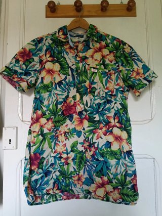 Camisa Hawaiana Estampada Flores 100% algodón