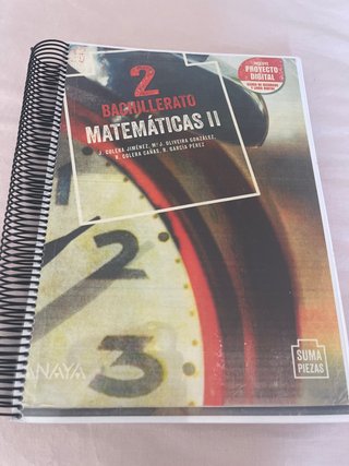 Libro Matemáticas II, 2ºBach Anaya