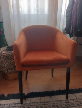 Silla de terciopelo naranja Kare, Zamora venta