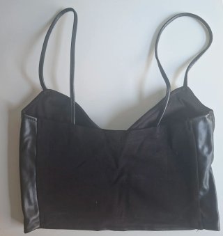 Top Negro Cuero Tirantes