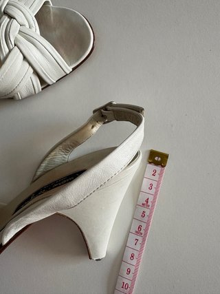 Sandalias vintage piel Mario Bologna blanco 36