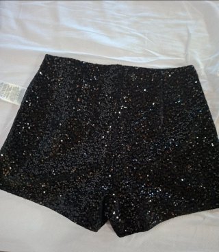 Shorts de lentejuelas negros