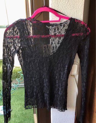Rebajada Zara Chaqueta Encaje Negra Talla S