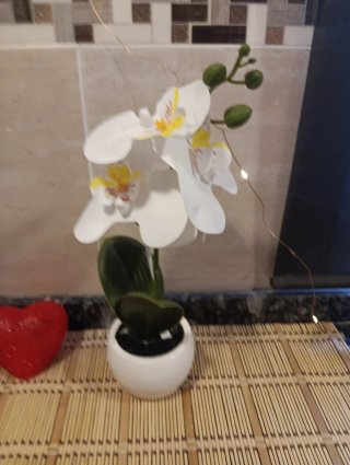 Orquídea blanca artificial 29 cm