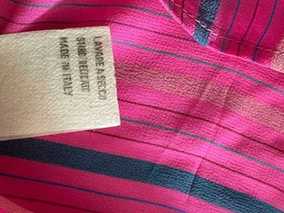 Blusa vintage a rayas fucsia de Barth