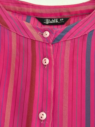 Blusa vintage a rayas fucsia de Barth