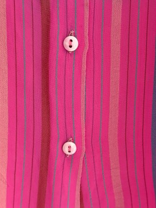 Blusa vintage a rayas fucsia de Barth
