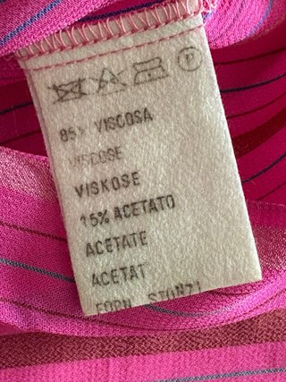 Blusa vintage a rayas fucsia de Barth