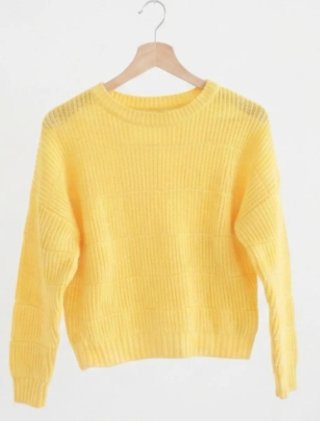 Jersey amarillo cuello caja manga larga
