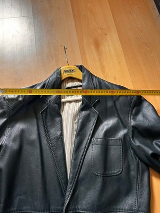 Giacca Blazer Vera Pelle Nera Vintage Unisex