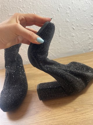 Botines negros brillantes talla 37