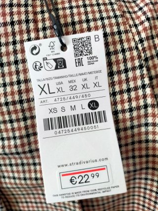 Falda pantalón Stradivarius cuadros