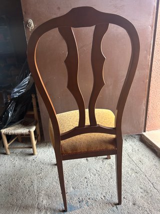 5 Sillas Clásicas Comedor Madera Tapizado