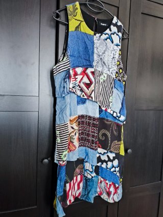 Vestido Desigual Patchwork Multicolor