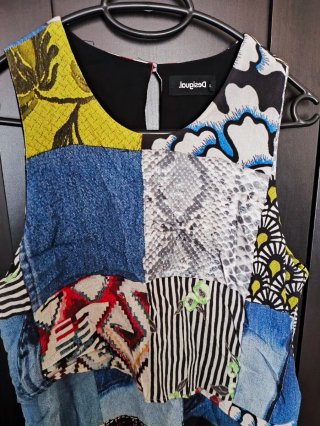 Vestido Desigual Patchwork Multicolor