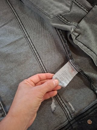 Chaqueta vaquera desgastada mujer, elástica