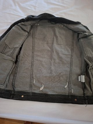 Chaqueta vaquera desgastada mujer, elástica