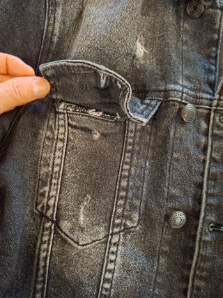 Chaqueta vaquera desgastada mujer, elástica