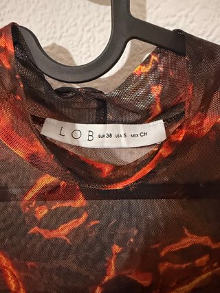 Vestido LOB Malla Estampado Fuego Talla S