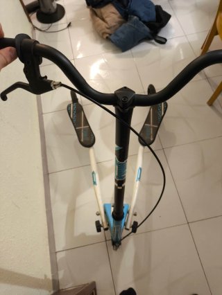 Patinete doble azul y blanco