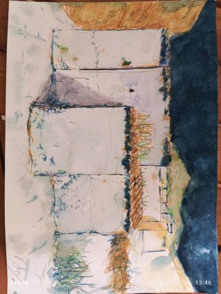 Pintura acuarela paisaje