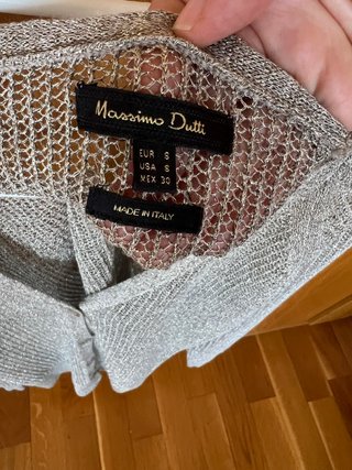 Jersey Massimo Dutti calado dorado/champán metaliz