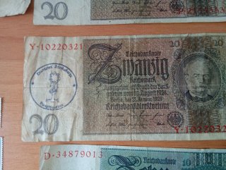 9Billetes Reichsmark, Moneda, 4 Sellos, Lingote