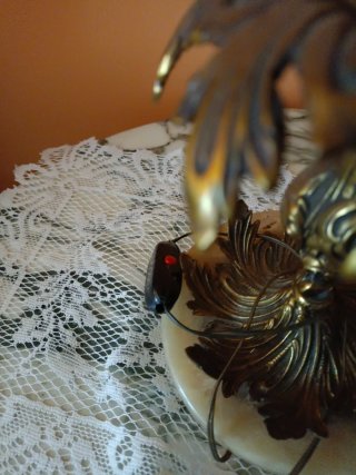 2 Lámparas Vintage bronce y marmol