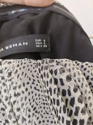 Vestido plisado seda animal print