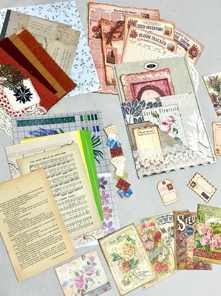 Lote de Material Scrapbooking Vintage (+130 pcs)