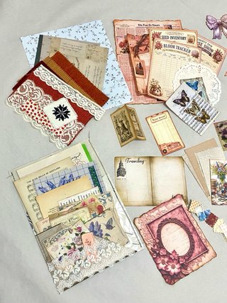 Lote de Material Scrapbooking Vintage (+130 pcs)