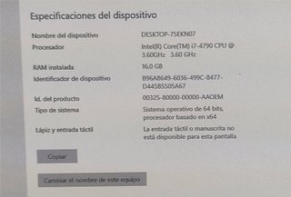 Ordenador ASUS i7 16GB RAM 3TB