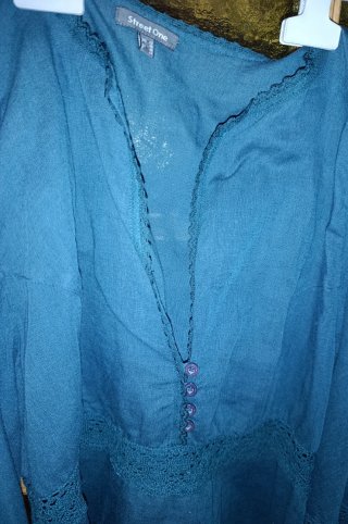 Blusa azul marino mujer manga larga