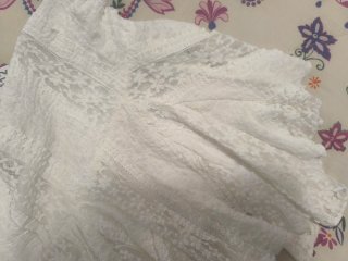 Falda-pantalón de encaje blanco