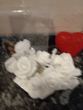 Luces LED Rosas Blancas 1.65m Pilas