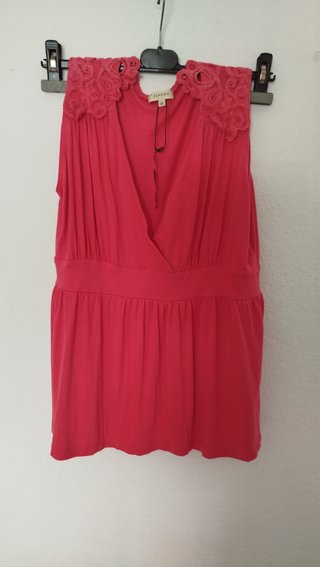 Blusa ZENDRA Talla 46 Salmón Encaje